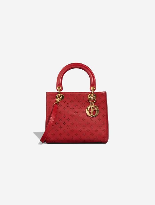 Dior Lady Medium Aged Calf Red Front | Sell your designer bag