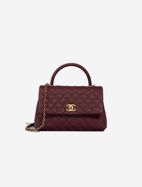 Chanel Timeless Handle Medium Caviar / Lizard Burgundy Front | Sell your designer bag