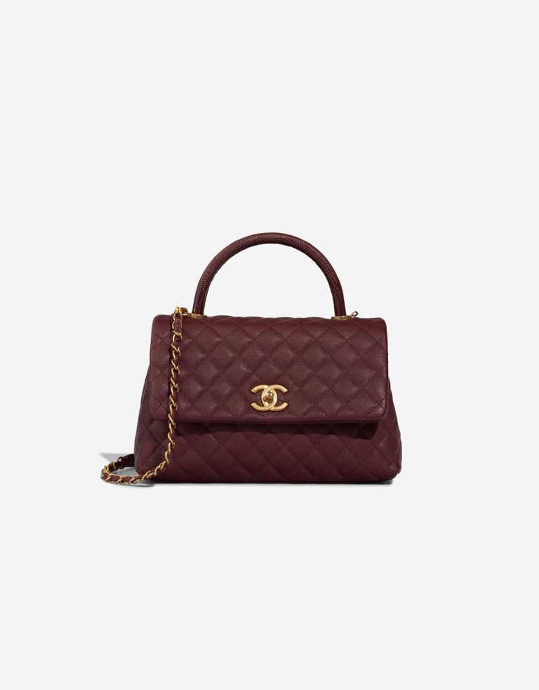 Chanel Timeless Handle Medium Caviar / Lizard Burgundy Front | Sell your designer bag