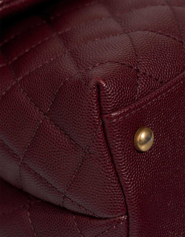 Chanel Timeless Handle Medium Caviar / Lizard Burgundy Signs of wear | Sell your designer bag