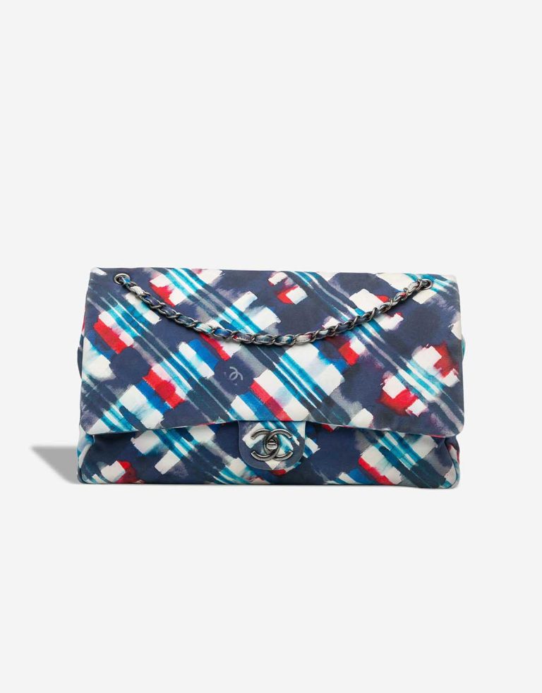 Chanel Airlines Timeless Single Flap XXL Canvas Blue / Red / White Front | Sell your designer bag