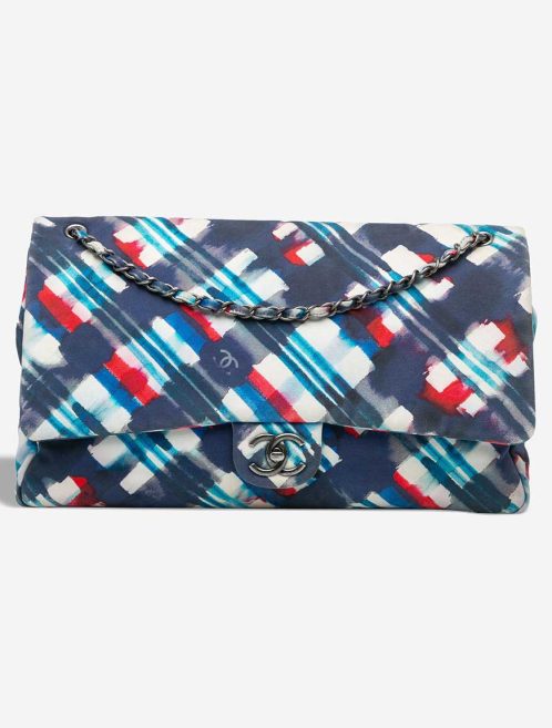 Chanel Airlines Timeless Single Flap XXL Canvas Blue / Red / White Front | Sell your designer bag