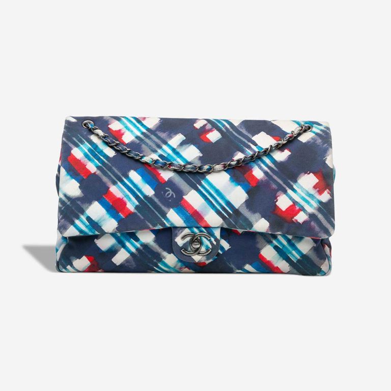 Chanel Airlines Timeless Single Flap XXL Canvas Blue / Red / White Front | Sell your designer bag