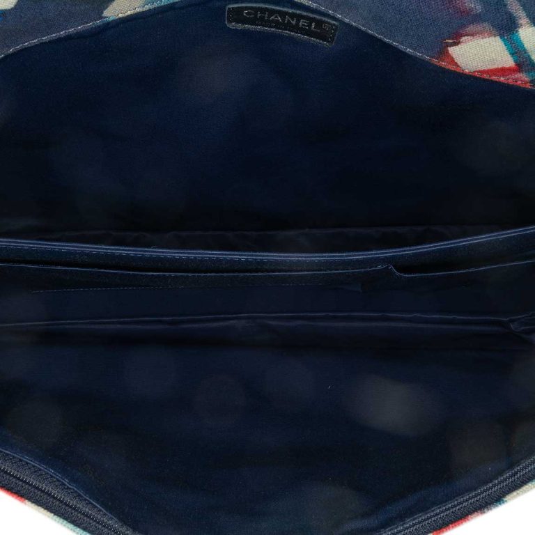Chanel Airlines Timeless Single Flap XXL Canvas Blue / Red / White Inside | Sell your designer bag