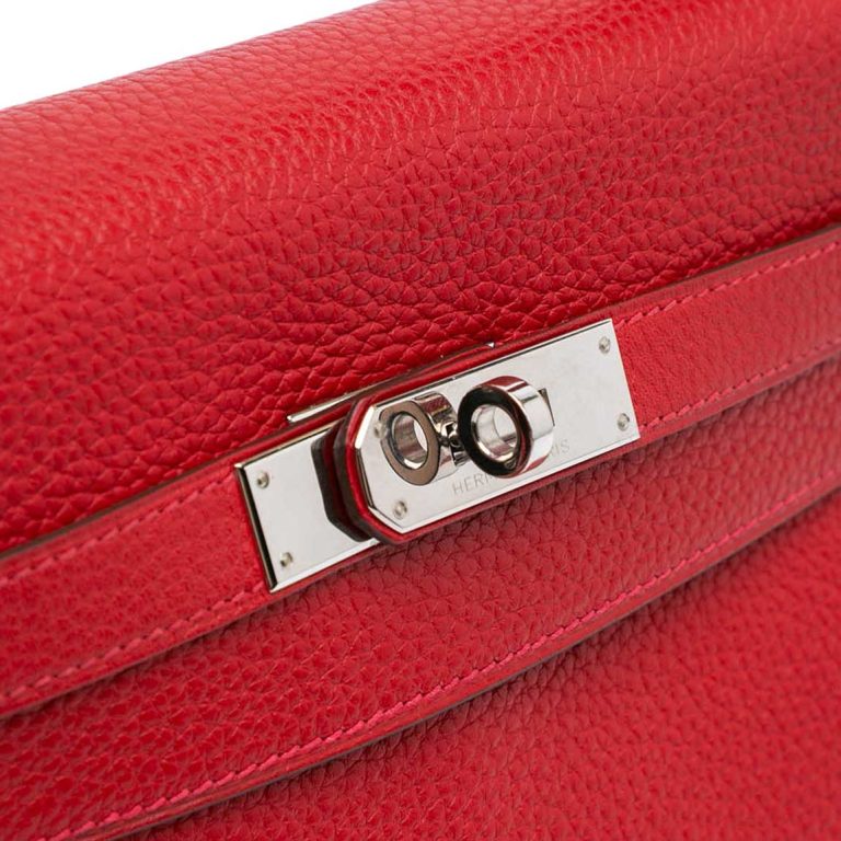 Hermès Kelly 32 Clémence Rouge Casaque Closing System | Sell your designer bag