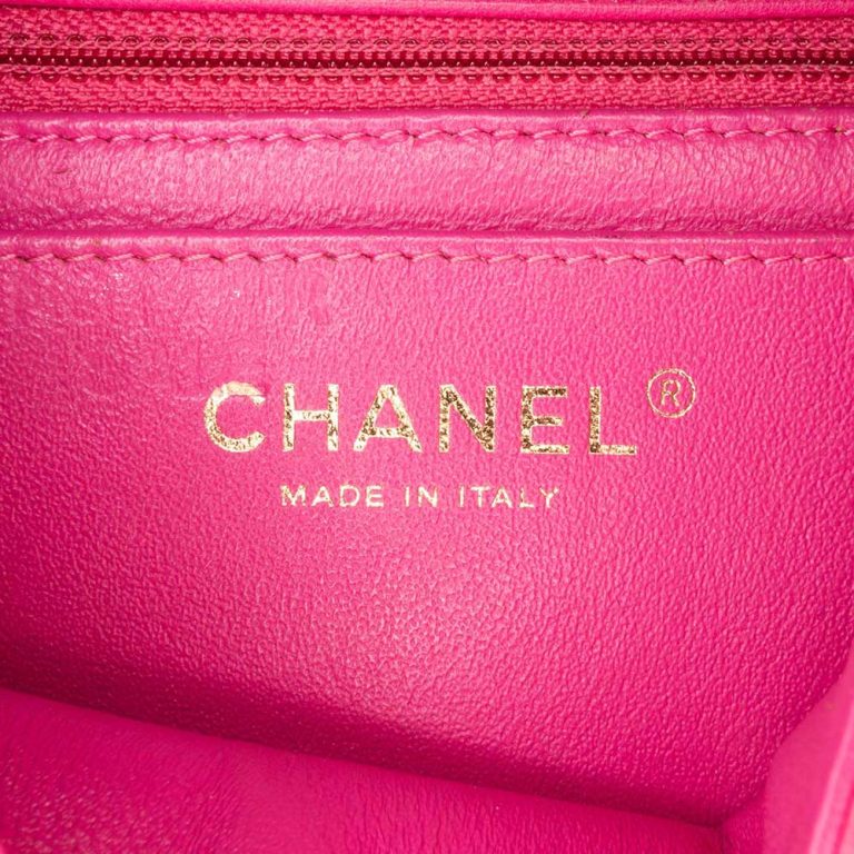 Chanel Timeless Chevron Mini Square Lamb Pink Logo | Sell your designer bag