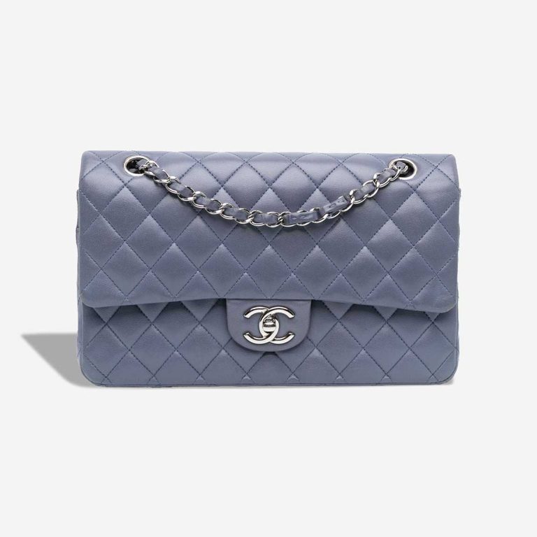 Chanel Timeless Medium Lamb Purple / Space Grey Front | Sell your designer bag
