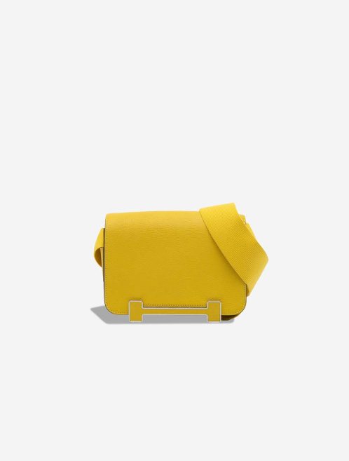 Hermès Geta Chèvre Mysore Jaune Citron Front | Sell your designer bag