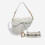 Dior Saddle Camouflage Medium Canvas White Front | Sell your designer bag