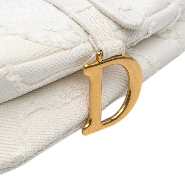Dior Saddle Camouflage Medium Canvas White Closing System | Sell your designer bag