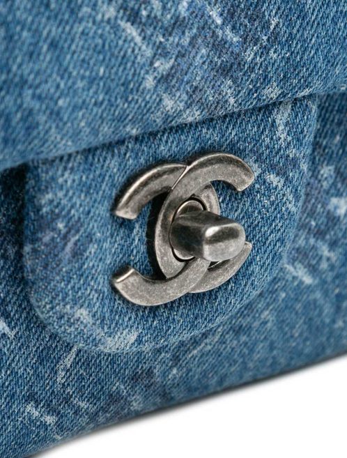 Chanel Timeless Medium Denim Blue Closing System | Sell your designer bag
