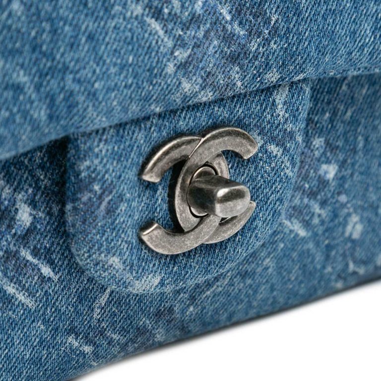 Chanel Timeless Medium Denim Blue Closing System | Sell your designer bag