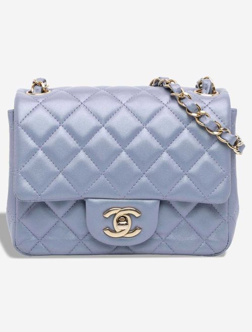 Chanel Timeless Mini Square Lamb Blue Front | Sell your designer bag