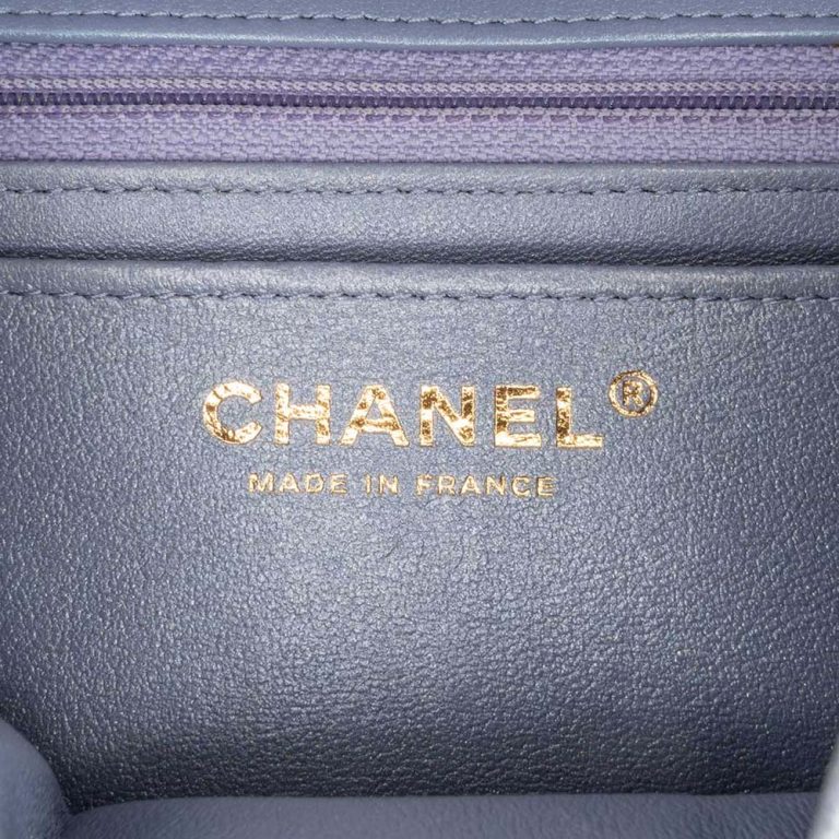 Chanel Timeless Mini Square Lamb Blue Logo | Sell your designer bag