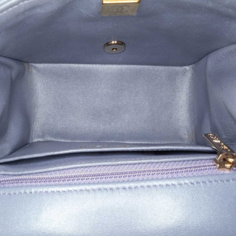 Chanel Timeless Mini Square Lamb Blue Inside | Sell your designer bag