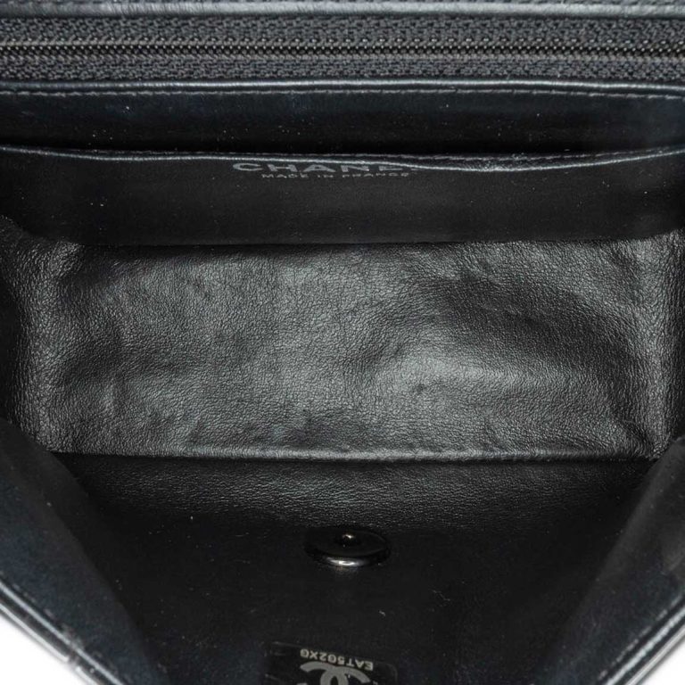 Chanel Timeless Mini Square Patent Black Inside | Sell your designer bag