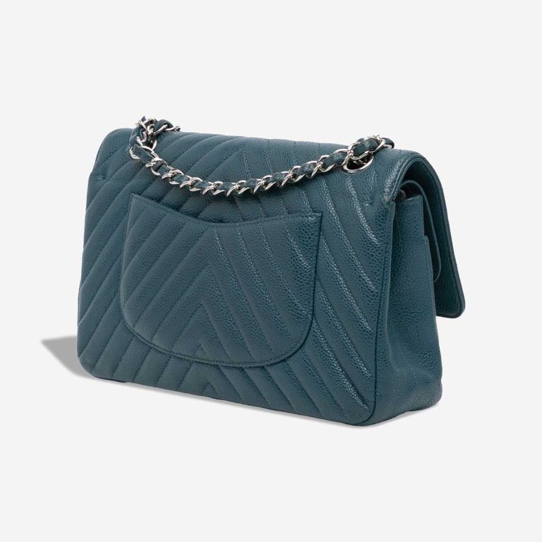 Chanel Timeless Chevron Medium Caviar Petrol Blue | Sell your designer bag