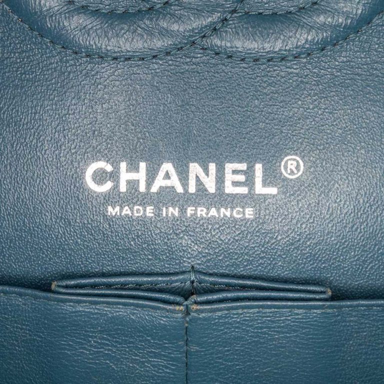 Chanel Timeless Chevron Medium Caviar Petrol Blue Logo | Sell your designer bag