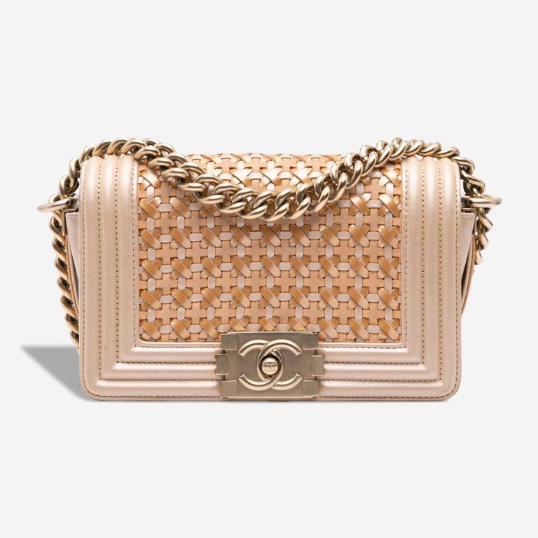 Chanel Boy Small Caviar Metallic Champagne Front | Sell your designer bag