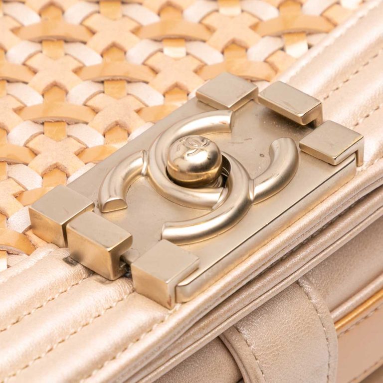 Chanel Boy Small Caviar Metallic Champagne Closing System | Sell your designer bag