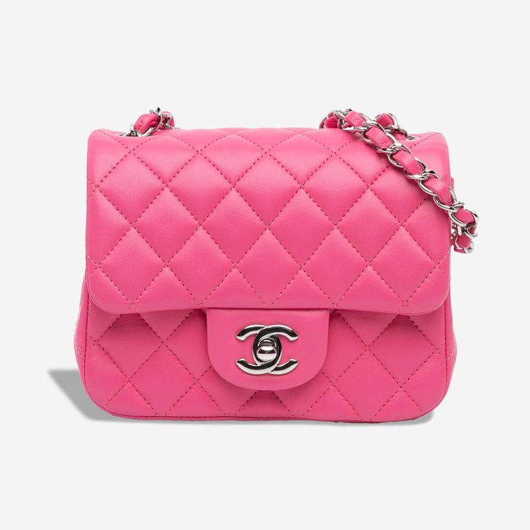 Chanel Timeless Mini Square Lamb Pink Front | Sell your designer bag