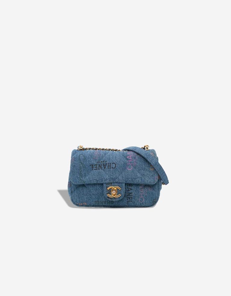 Chanel Mood Flap Mini Rectangular Denim Blue Front | Sell your designer bag