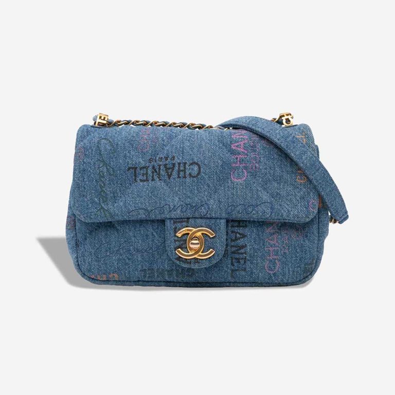 Chanel Mood Flap Mini Rectangular Denim Blue Front | Sell your designer bag
