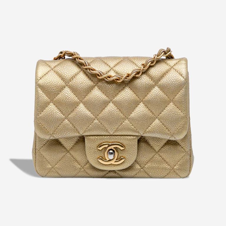 Chanel Timeless Mini Square Caviar Gold Front | Sell your designer bag