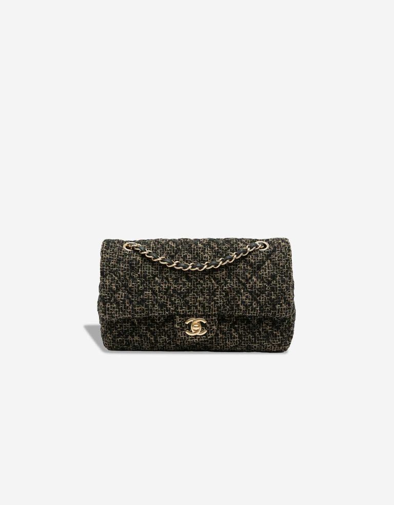 Chanel Timeless Medium Tweed Black / Gold Front | Sell your designer bag