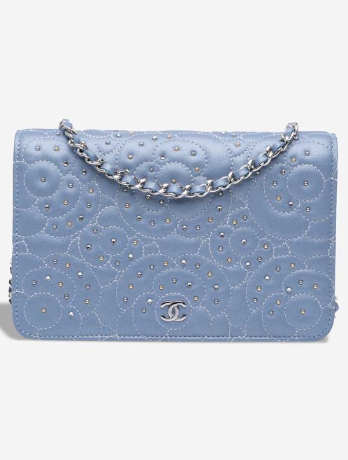 Chanel Wallet On Chain Camelia Lamb / Studs Light Lilac Front | Sell your designer bag