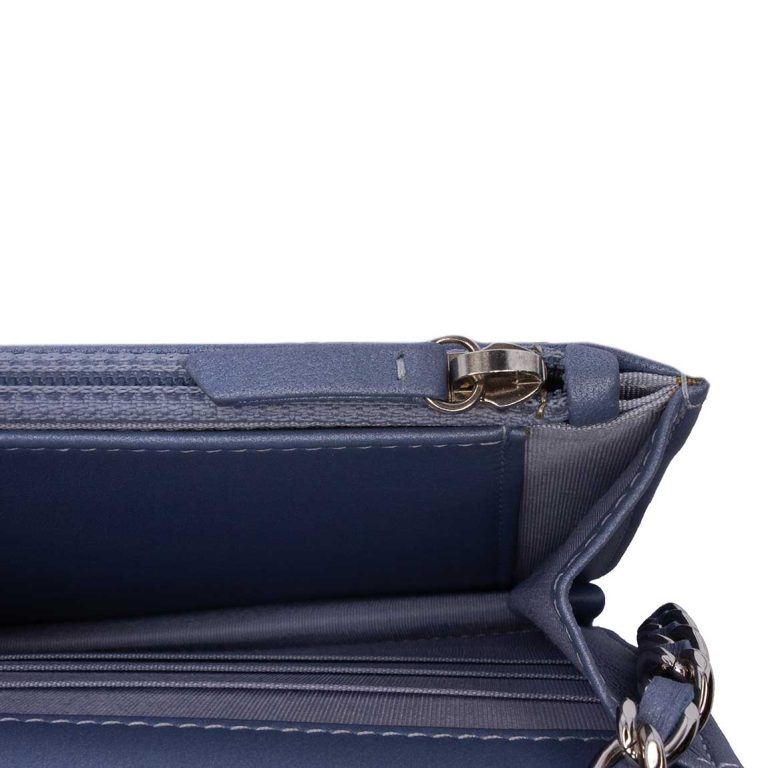 Chanel Wallet On Chain Camelia Lamb / Studs Light Lilac Signs of wear | Sell your designer bag