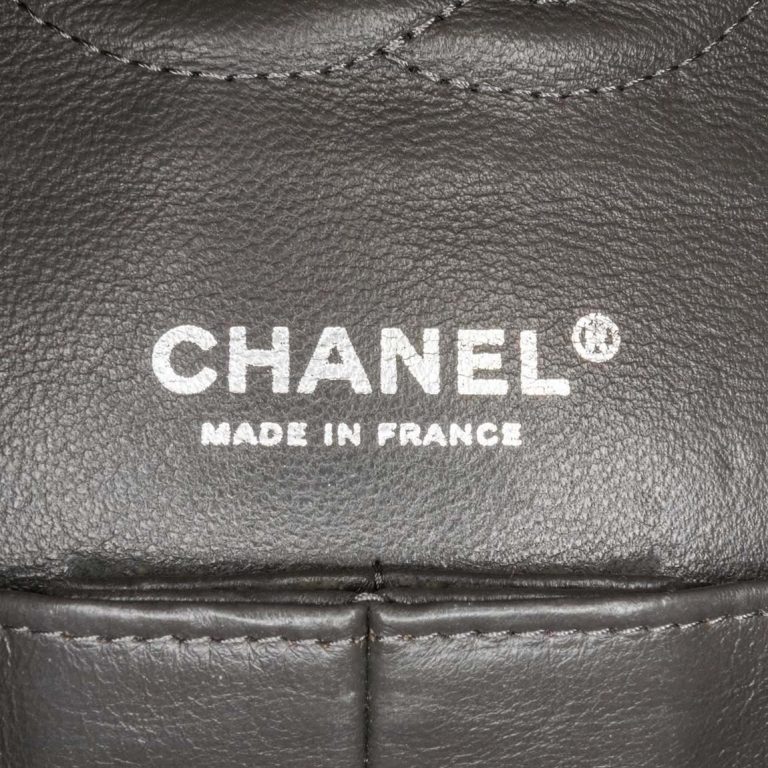 Chanel Timeless Medium Distressed Denim Grey / Pink Logo | Sell your designer bag