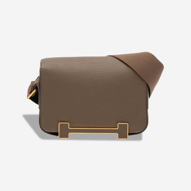 Hermès Geta Chèvre Mysore Étoupe Front | Sell your designer bag