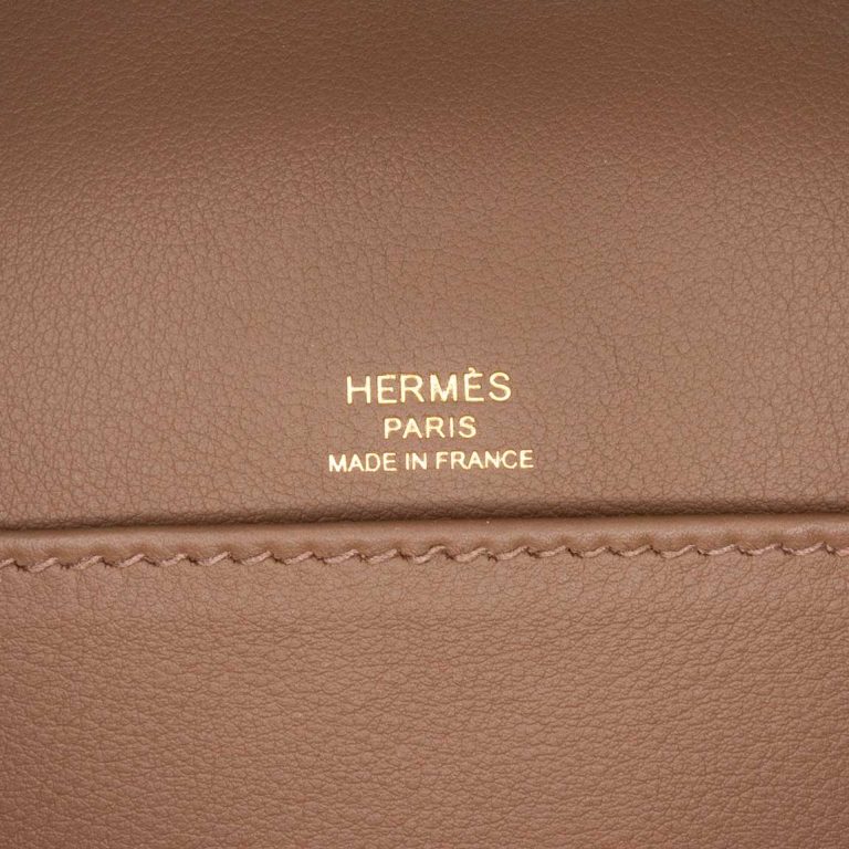 Hermès Geta Chèvre Mysore Étoupe Logo | Sell your designer bag