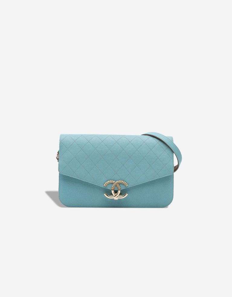 Chanel Timeless Medium Caviar Turquoise / Multicolour Front | Sell your designer bag