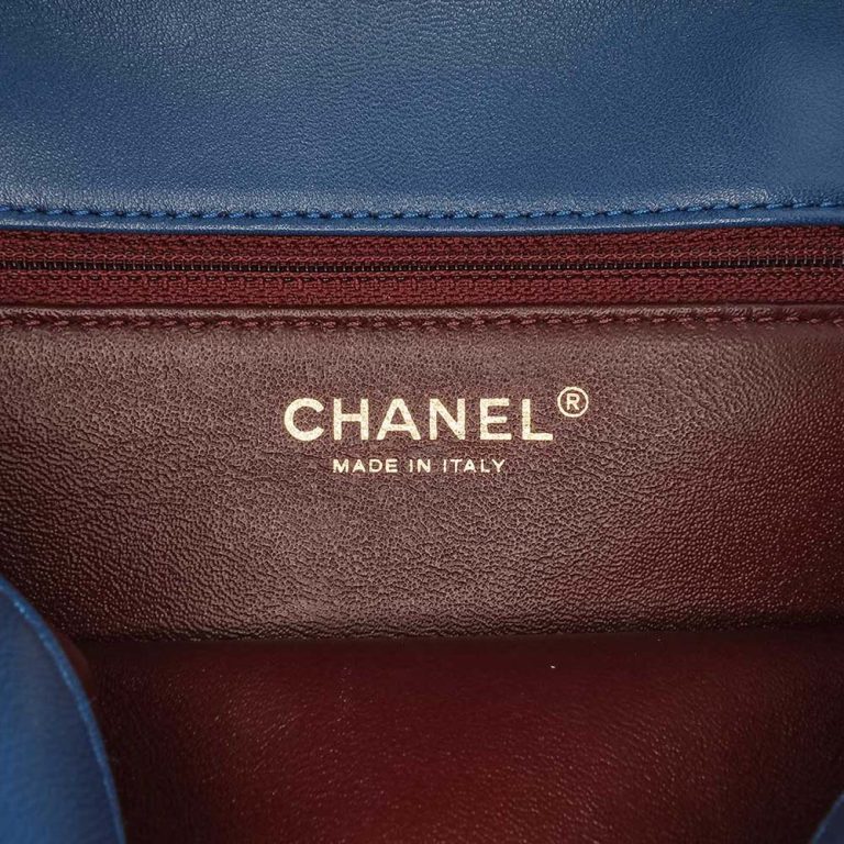 Chanel Trendy CC Medium Lamb Blue Logo | Sell your designer bag