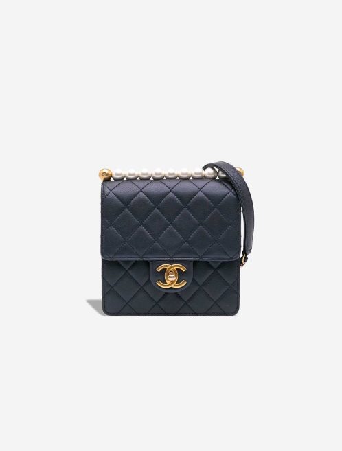 Chanel Timeless Mini Square Pearl / Lamb Dark Blue Front | Sell your designer bag