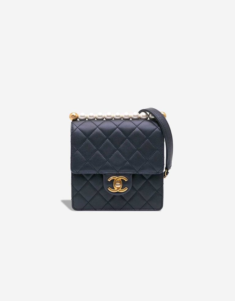 Chanel Timeless Mini Square Pearl / Lamb Dark Blue Front | Sell your designer bag