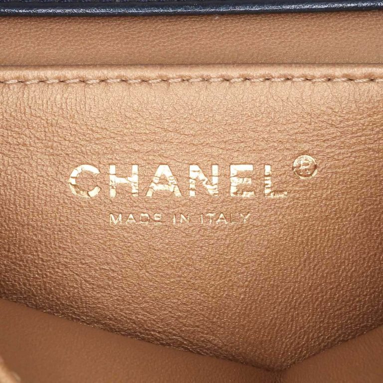 Chanel Timeless Mini Square Pearl / Lamb Dark Blue Logo | Sell your designer bag