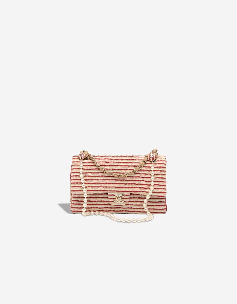Chanel Timeless Coco Sailor Medium Silk / Canvas Red / White Front | Sell your designer bag