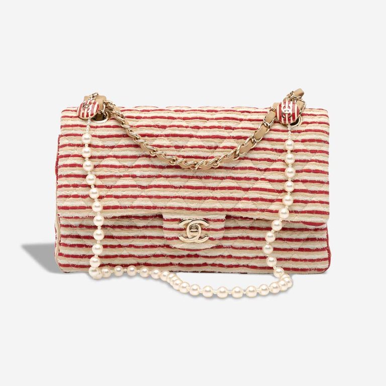 Chanel Timeless Coco Sailor Medium Silk / Canvas Red / White Front | Sell your designer bag