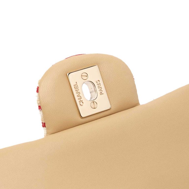 Chanel Timeless Coco Sailor Medium Silk / Canvas Red / White Front | Sell your designer bag