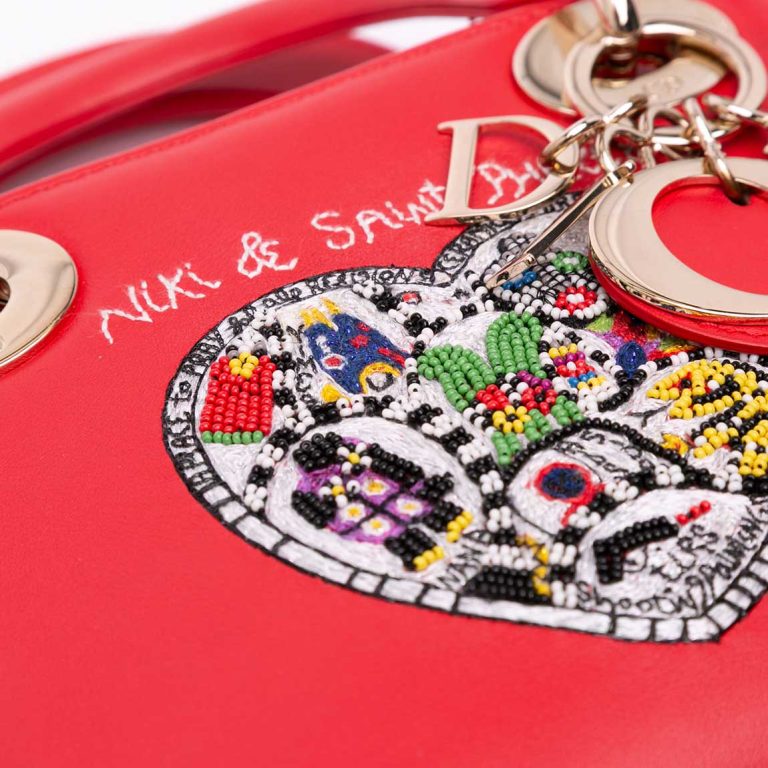 Dior Lady Niki De Saint Phalle Mini Calf Red / Multicolour Logo | Sell your designer bag