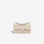Chanel Timeless Chevron Small Lamb White Front | Sell your designer bag