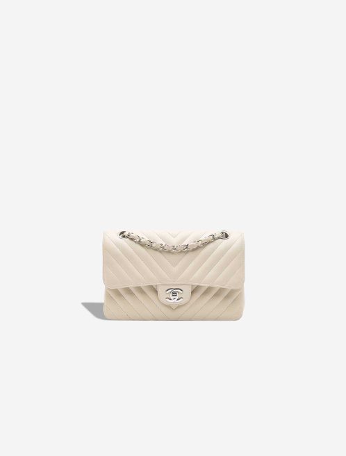 Chanel Timeless Chevron Small Lamb White Front | Sell your designer bag