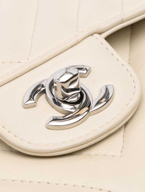 Chanel Timeless Chevron Small Lamb White Closing System | Sell your designer bag