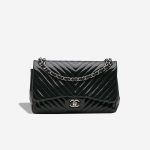 Chanel Timeless Chevron Jumbo Patent Dark Blue Front | Sell your designer bag