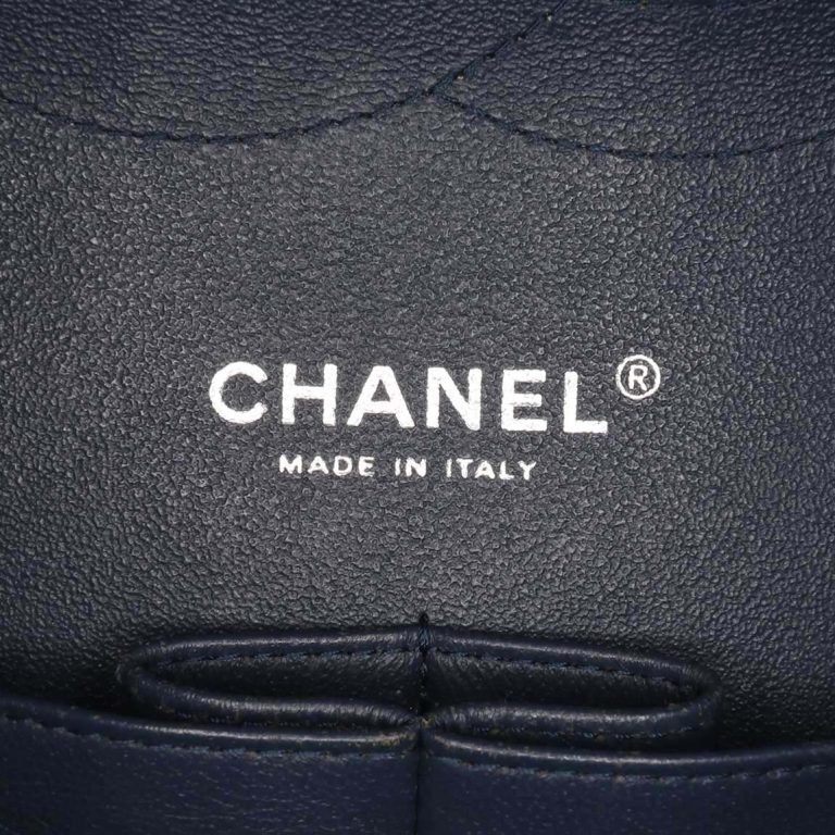 Chanel Timeless Chevron Jumbo Patent Dark Blue Logo | Sell your designer bag
