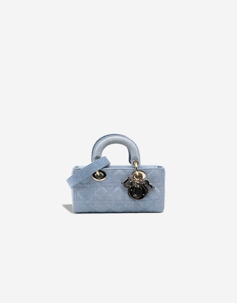 Dior Lady D-Joy Small Denim Blue Front | Sell your designer bag
