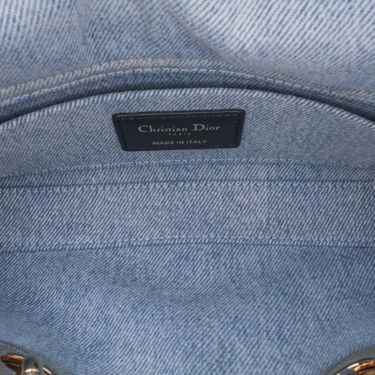 Dior Lady D-Joy Small Denim Blue Logo | Sell your designer bag